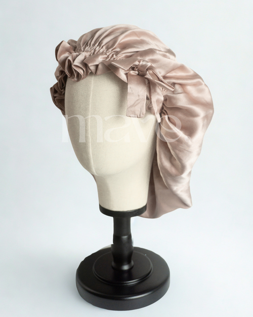 *PRE-ORDER* Oversized Silk Elastic Bonnet  - Blush