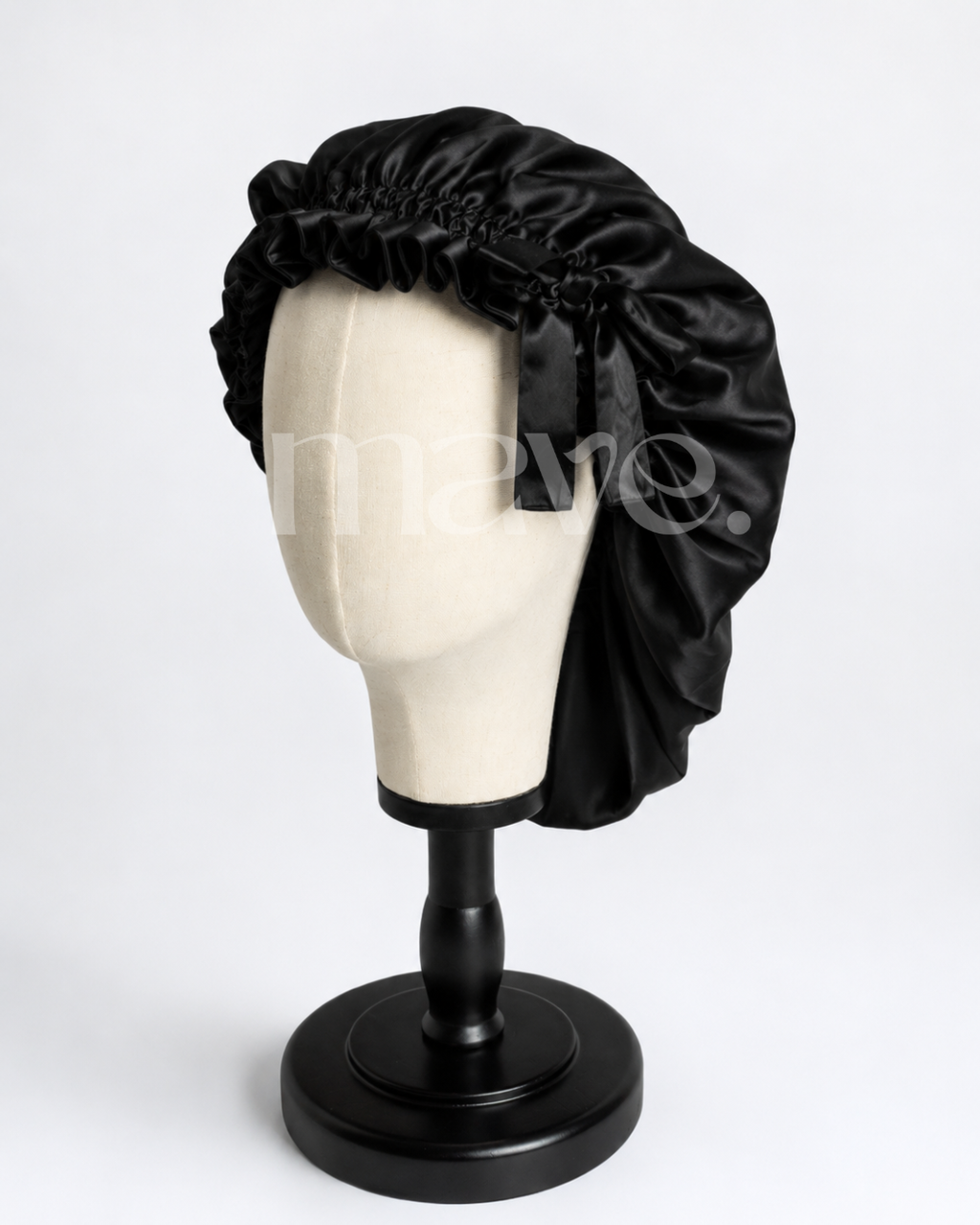 *PRE-ORDER* Oversized Silk Elastic Bonnet  - Black