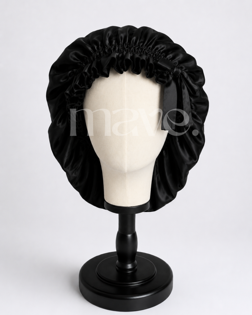 *PRE-ORDER* Oversized Silk Elastic Bonnet  - Black